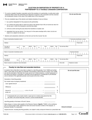 Canadian Partnership Property Disposition Election Form