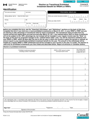 RRSP Prohibited Investment Election Form