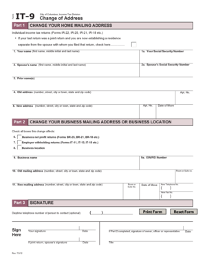 City of Columbus Income Tax Change of Address