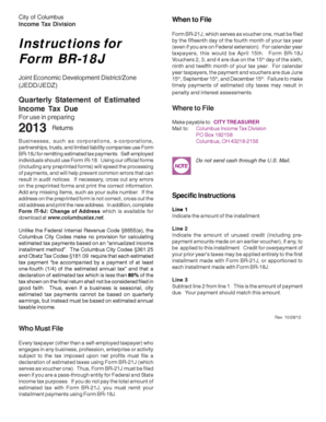 Columbus Business Estimated Tax Form BR-21J
