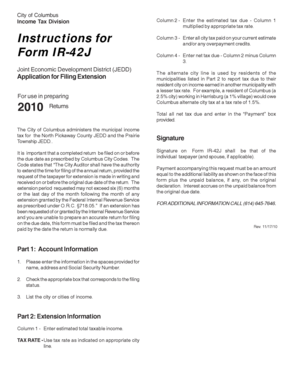 City of Columbus Income Tax Extension Form