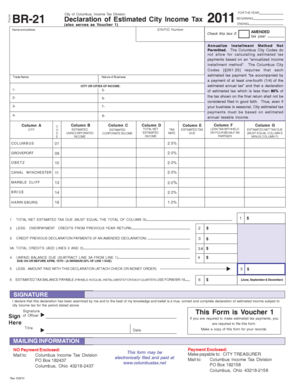 Columbus City Income Tax Declaration Form