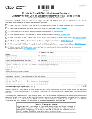 Ohio IT/SD 2210 Form