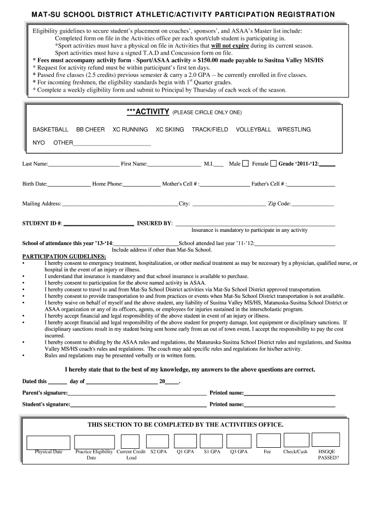 school registration form Preview on Page 1