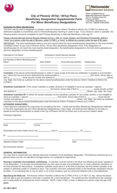 City of Phoenix 457(b) / 401(a) Plans Beneficiary Designation Supplemental Form