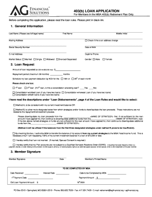 403(b) Loan Application Form