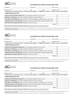 403(b) Retirement Plan Contribution Form
