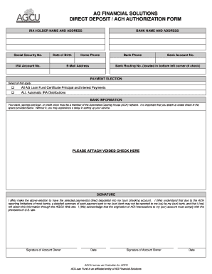 Direct Deposit Authorization Form