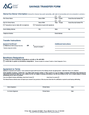 Savings Transfer Form