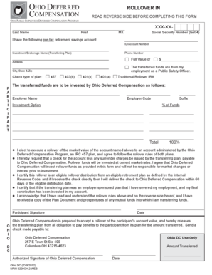 Ohio Deferred Compensation Rollover Form