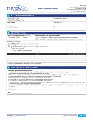 Roth IRA Conversion Form