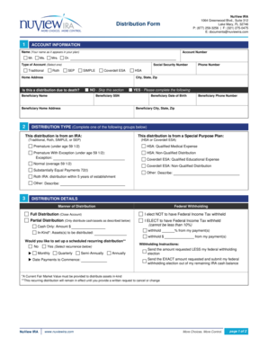 NuView IRA Distribution Form