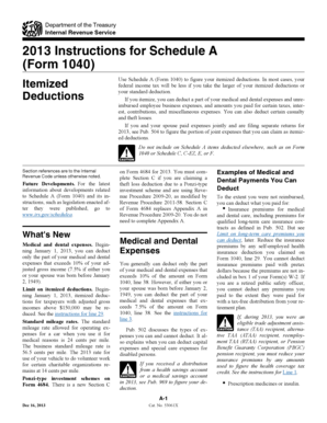2013 IRS Schedule A Instructions