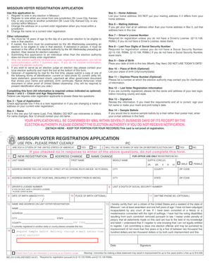 Missouri Voter Registration Application