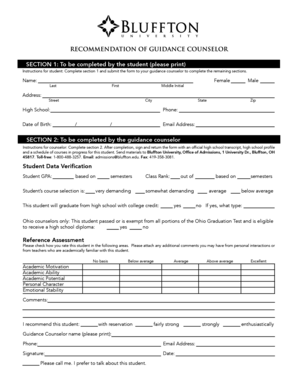 Student Recommendation Form