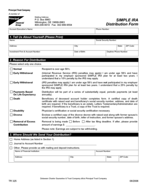 SIMPLE IRA Distribution Form