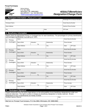 403(b)(7) Beneficiary Designation Form