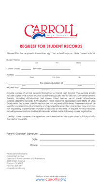 Request for Student Records