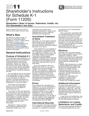 Shareholder’s Instructions for Schedule K-1 (Form 1120S)