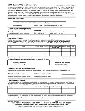 2014 Qualified Status Change Form