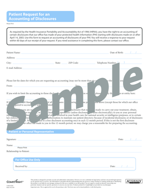 HIPAA Patient Request for Accounting of Disclosures