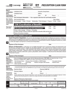 Prescription Claim Form