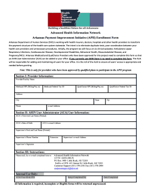 Arkansas APII Enrollment Form