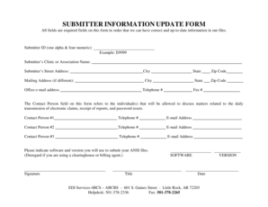 Submitter Information Update Form