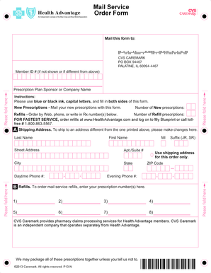 Health Advantage Prescription Order Form