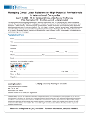 Registration Form - HR Policy Association