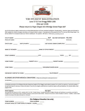 military registration form