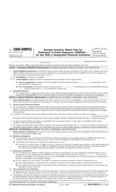 Form 5305-SIMPLE Savings Incentive Match Plan