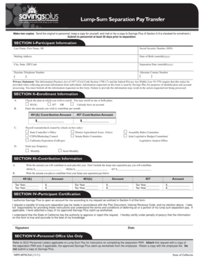 Lump-Sum Separation Pay Transfer Form