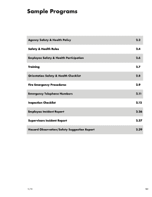 Agency Safety & Health Policy and Rules