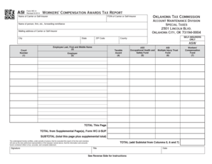 Oklahoma Workers' Compensation Awards Tax Report
