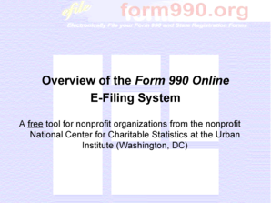 Form 990 Online E-Filing System