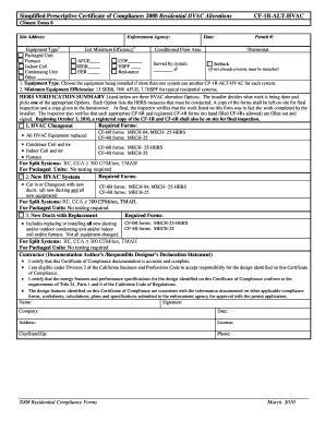 California Residential HVAC Alteration Permit