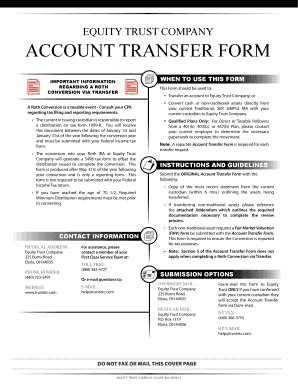 Equity Trust Roth Conversion Transfer Form