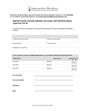 Internal Funds Transfer Form