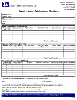 FSA and HRA Claim Reimbursement Form