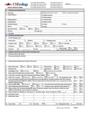Waste Profile Form
