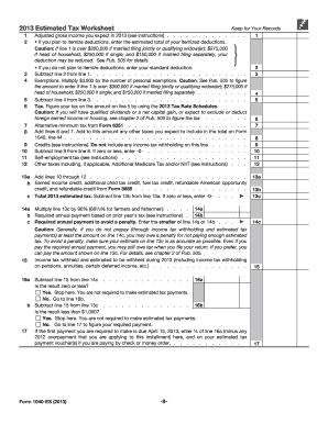 2013 Form 1040-ES (OTC). Estimated Tax for Individuals - tax wustl