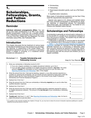 IRS Publication 970 Scholarship and Fellowship Tax Guide