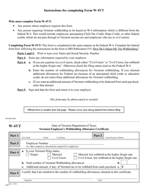 Instructions for completing Form W-4VT - PayData