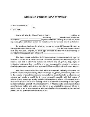 Wyoming Medical Power of Attorney