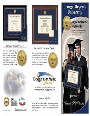 Georgia Regents University Diploma Frame Order Form