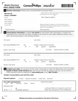 Medco Pharmacy Mail-Order Form