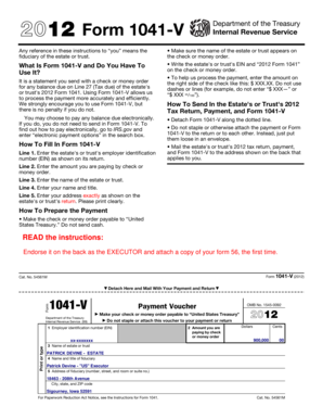 2012 Form 1041-V Payment Voucher
