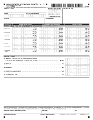 Guam Liquid Fuel Tax Return Form