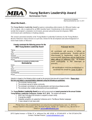 A nomination form. - Missouri Bankers Association